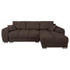 ECKSOFA in Mikrofaser Braun  - Silberfarben/Braun, Design, Textil/Metall (256/175cm) - Livetastic