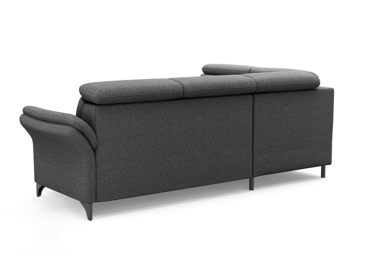 ECKSOFA GLENDALE E Dunkelgrau Flachgewebe  - Dunkelgrau/Schwarz, KONVENTIONELL, Textil/Metall (193/247cm) - Sit & More