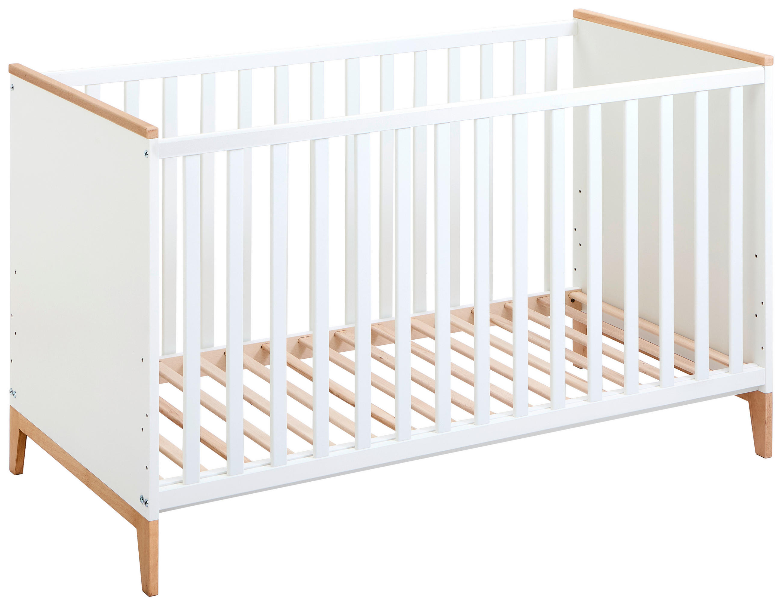 GITTERBETT 145/75/84 cm  - Naturfarben/Weiß, KONVENTIONELL, Holz (145/75/84cm) - Jimmylee
