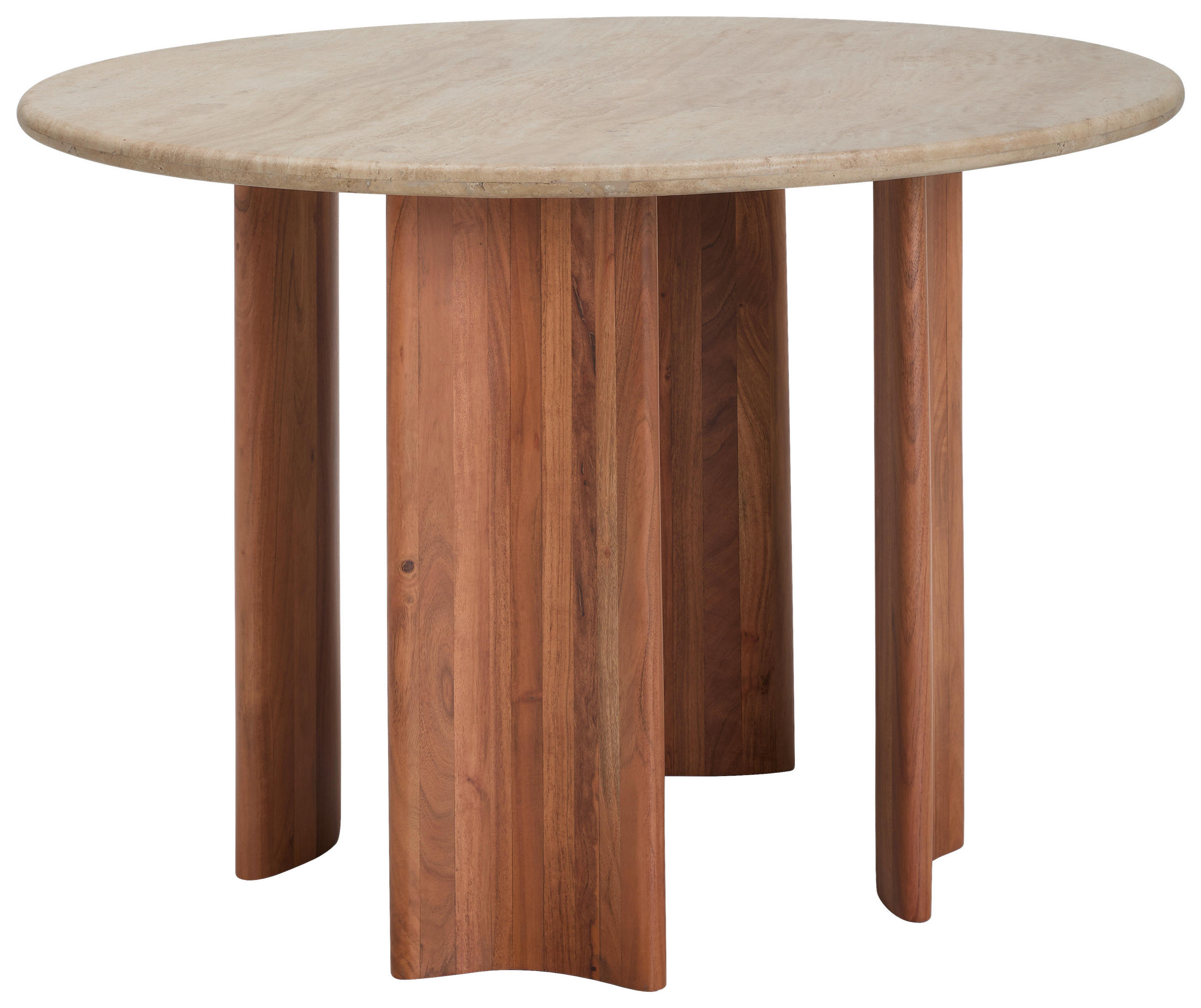 ESSTISCH in Holz, Stein  - Naturfarben/Akaziefarben, Trend, Holz/Stein (120cm) - Livetastic