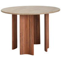 ESSTISCH in Holz, Stein  - Naturfarben/Akaziefarben, Trend, Holz/Stein (120cm) - Livetastic