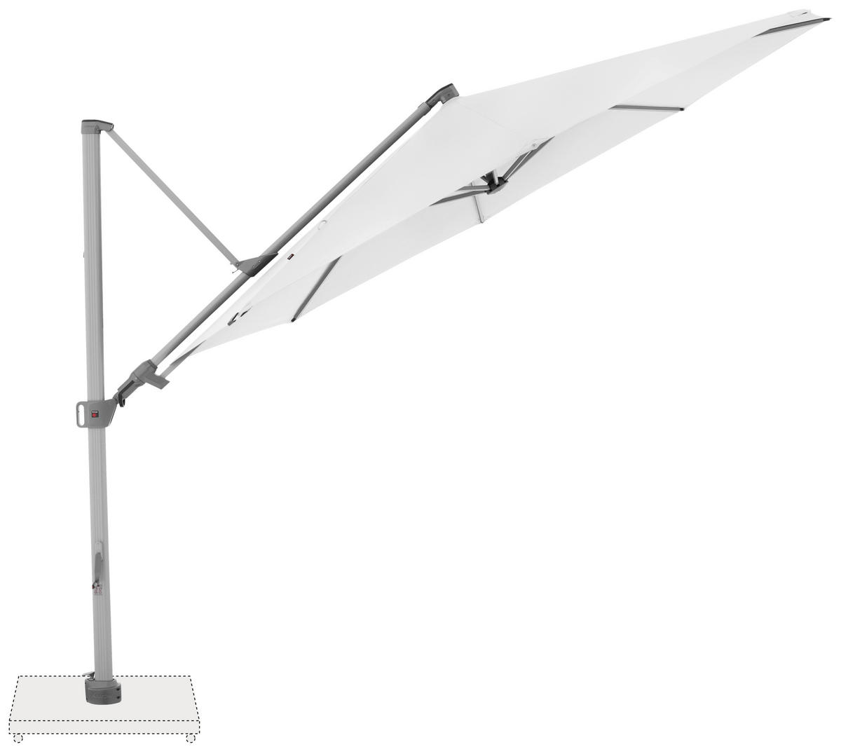 AMPELSCHIRM 340 cm Weiß  - Silberfarben/Weiß, Basics, Textil/Metall (340/340cm) - KNIRPS