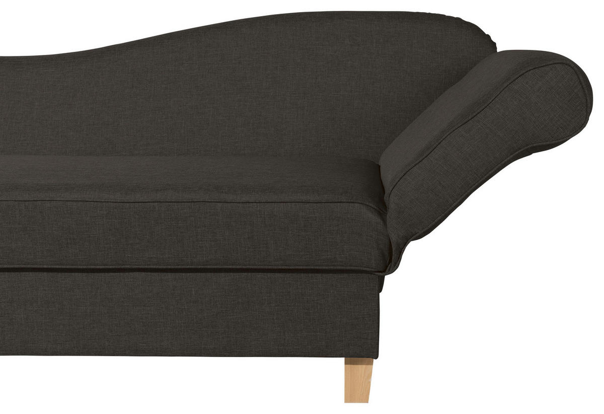 RÉCAMIERE in Flachgewebe Dunkelbraun  - Dunkelbraun/Buchefarben, Design, Holz/Textil (190/88/82cm) - Max Winzer