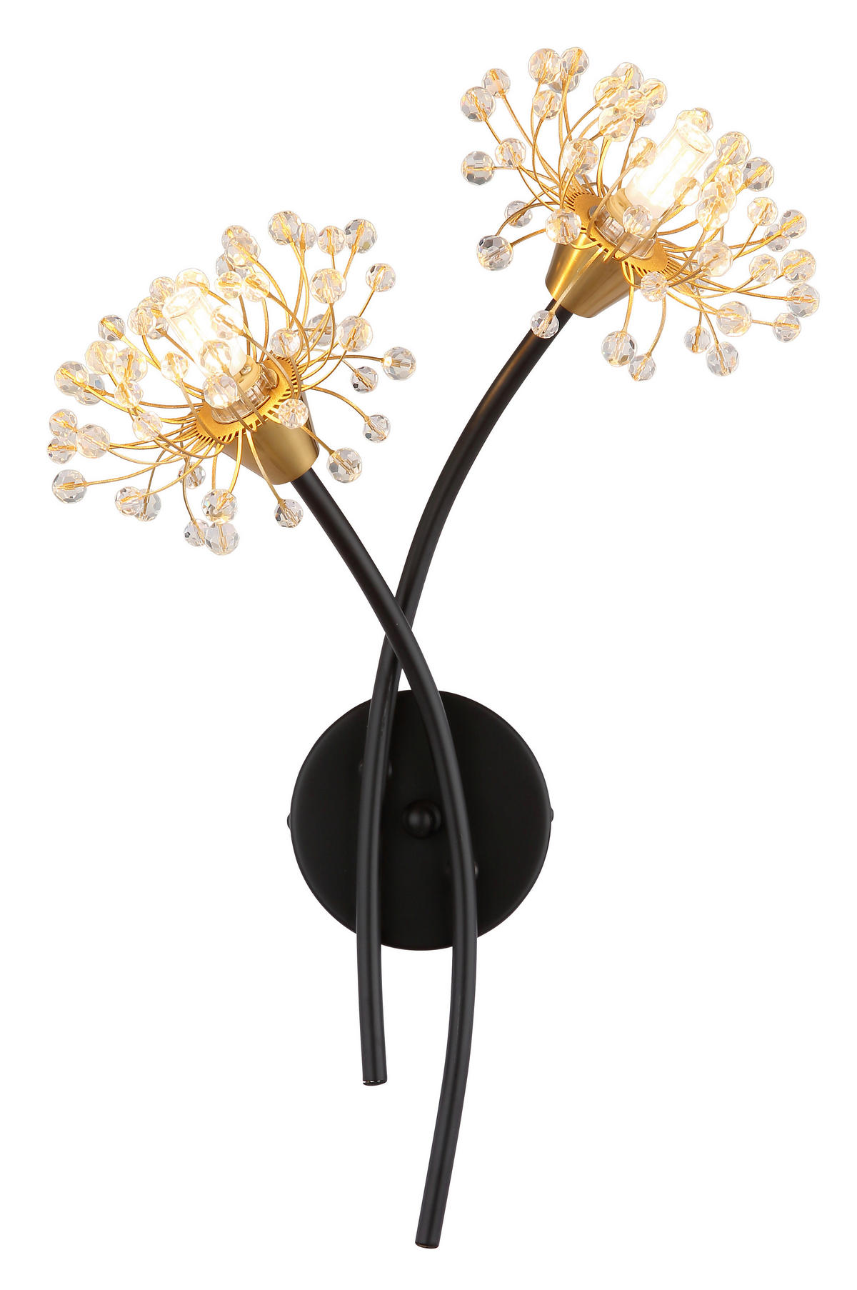 VÄGGLAMPA FIORE 32,5/44,5 cm   - klar/svart, Design, metall/plast (32,5/44,5cm) - Globo