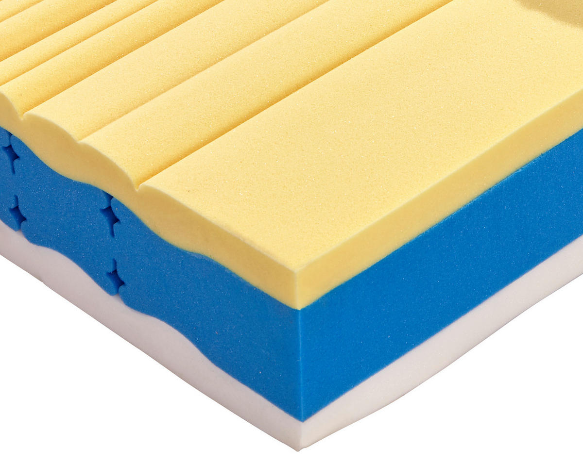 VISCOMATRATZE 90/200 cm Höhe ca. 22 cm 7 -Zonen - Weiß, KONVENTIONELL, Textil (90/200cm) - Livetastic
