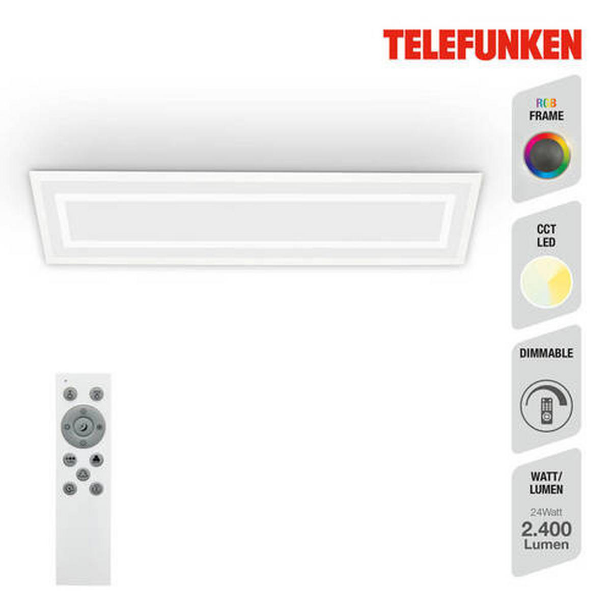 LED PANEL  - bijela, Trend, metal/plastika (100/25/6,3cm)