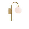 WANDLEUCHTE Ballon 26/14/38 cm   - Messingfarben/Opal, KONVENTIONELL, Glas/Metall (26/14/38cm) - Belid