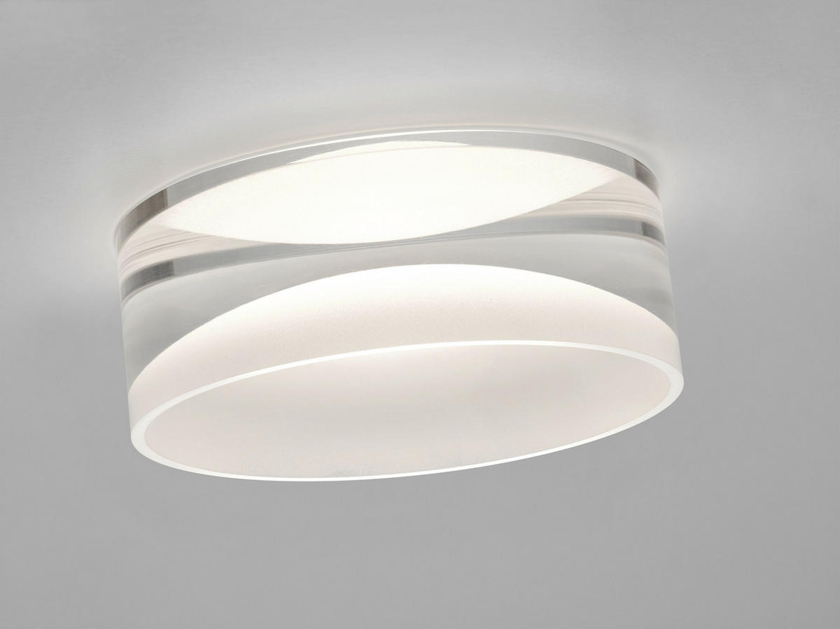 LED-EINBAUSPOT Ska 8/9,6 cm  - Weiß, Design, Glas/Metall (8/9,6cm) - Helestra