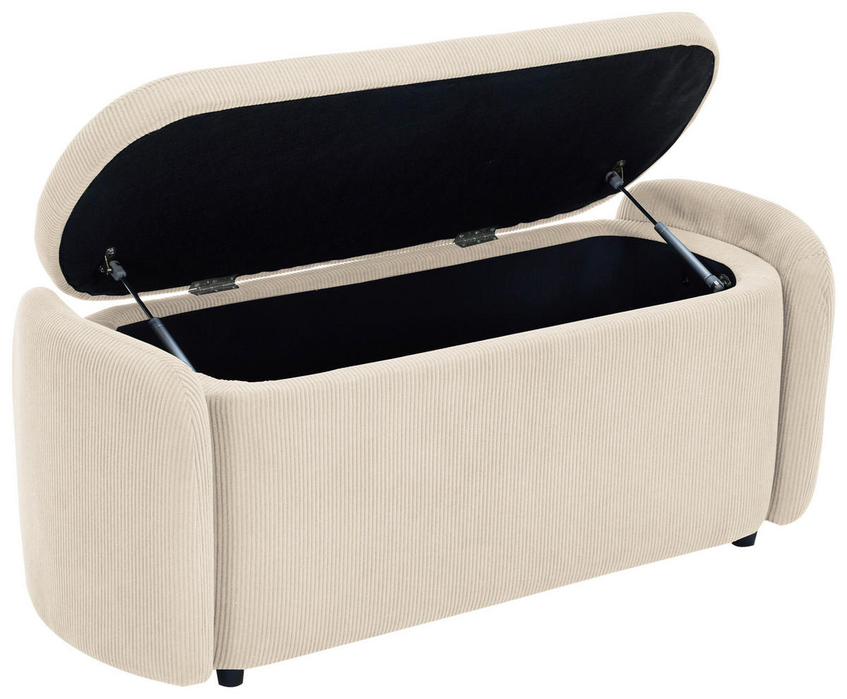 HOCKERBANK in Textil Beige  - Beige/Schwarz, Design, Kunststoff/Textil (114/47/42cm) - P & B