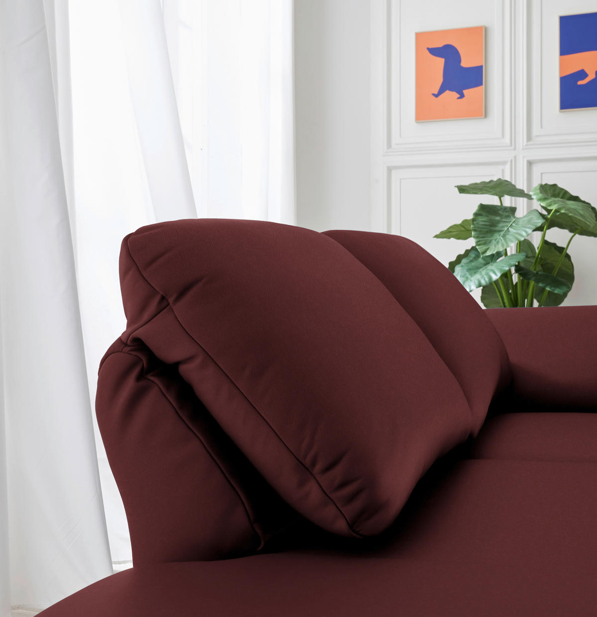 RÉCAMIERE in Echtleder Rot  - Chromfarben/Rot, Design, Leder/Metall (209/85-109/95-16cm) - Dieter Knoll