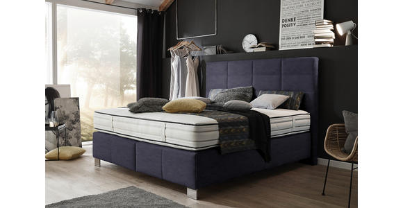 BOXSPRINGBETT 180/200 cm in Graphitfarben - Alufarben/Graphitfarben, KONVENTIONELL, Textil/Metall (180/200cm) - Dieter Knoll