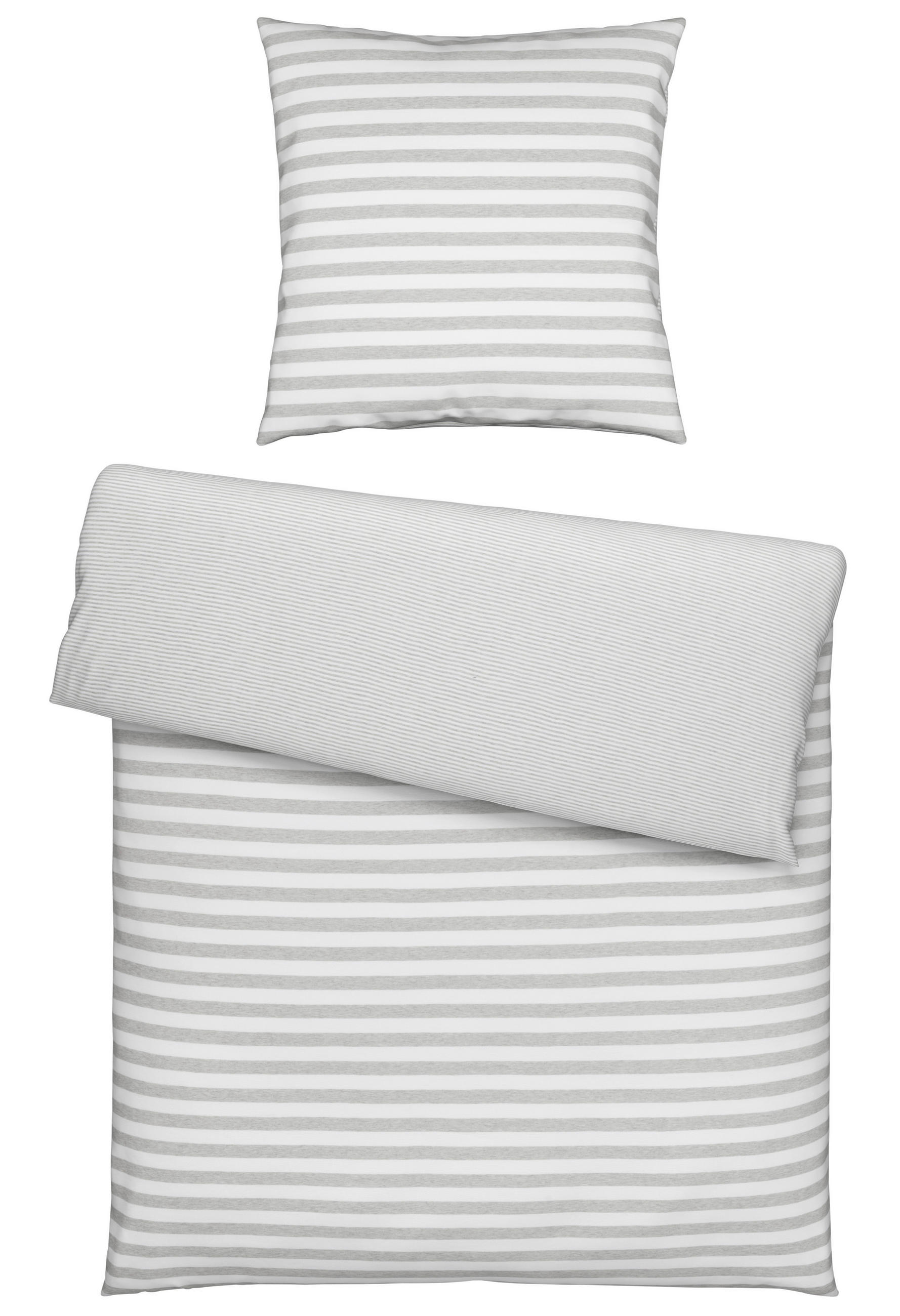 WENDEBETTWÄSCHE 135/200 cm Jersey  - Silberfarben, KONVENTIONELL, Textil (135/200cm) - Bio:Vio