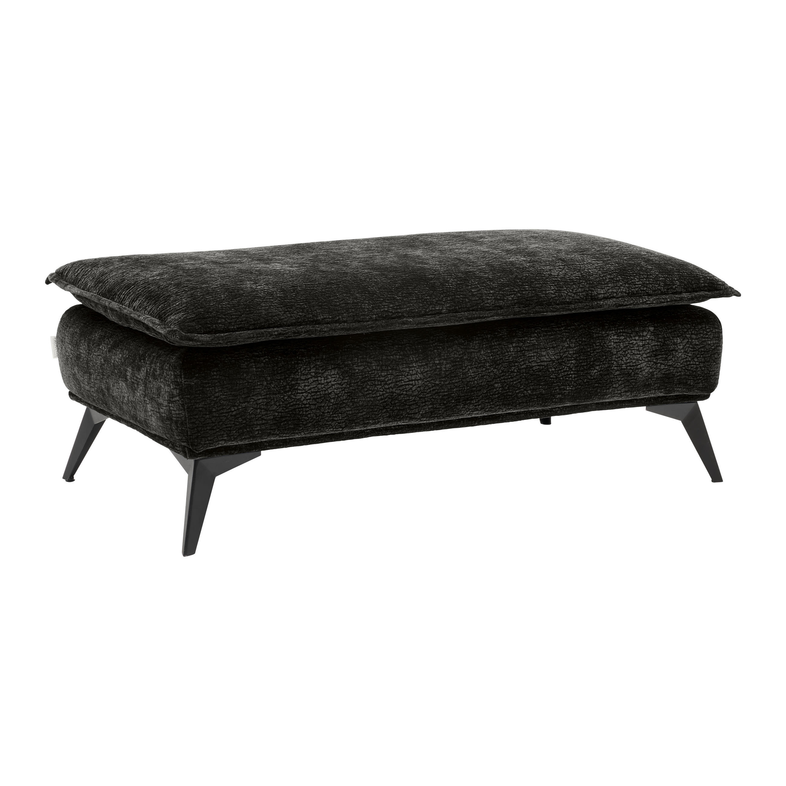 HOCKER Textil Dunkelbraun  - Dunkelbraun/Schwarz, Modern, Textil/Metall (122/47/68cm) - MID.YOU