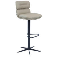 BARHOCKER Echtleder Schwarz, Taupe Eisen Lederauswahl, Stoffauswahl, Wippfunktion, Sitzfläche 360° drehbar  - Taupe/Schwarz, Design, Leder/Metall (42/99-117/50cm) - Dieter Knoll