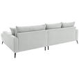 ECKSOFA  in Cord Elfenbein  280/173 cm  - Elfenbein/Schwarz, KONVENTIONELL, Textil/Metall (280/173cm) - Hom`in
