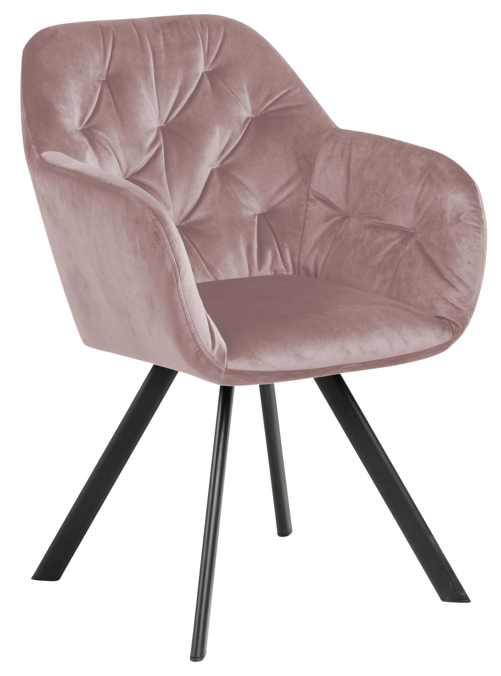 Carryhome STOLIČKA S PODRÚČKAMI, zamat, ružová