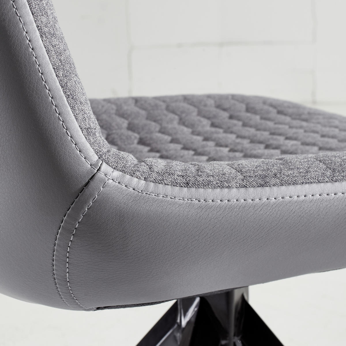 STUHL  in Flachgewebe  - Schwarz/Grau, Design, Textil/Metall (48/87/58cm) - Livetastic