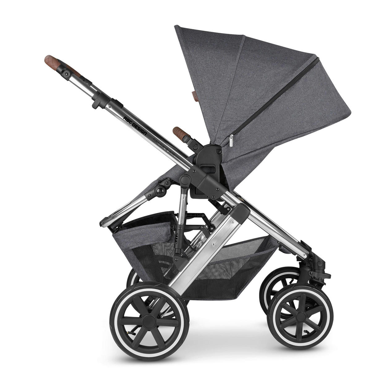 KOMBIKINDERWAGEN  Salsa 4 Air  Asphalt  - Dunkelgrau/Silberfarben, Basics, Textil/Metall (95/63/110cm) - ABC Design
