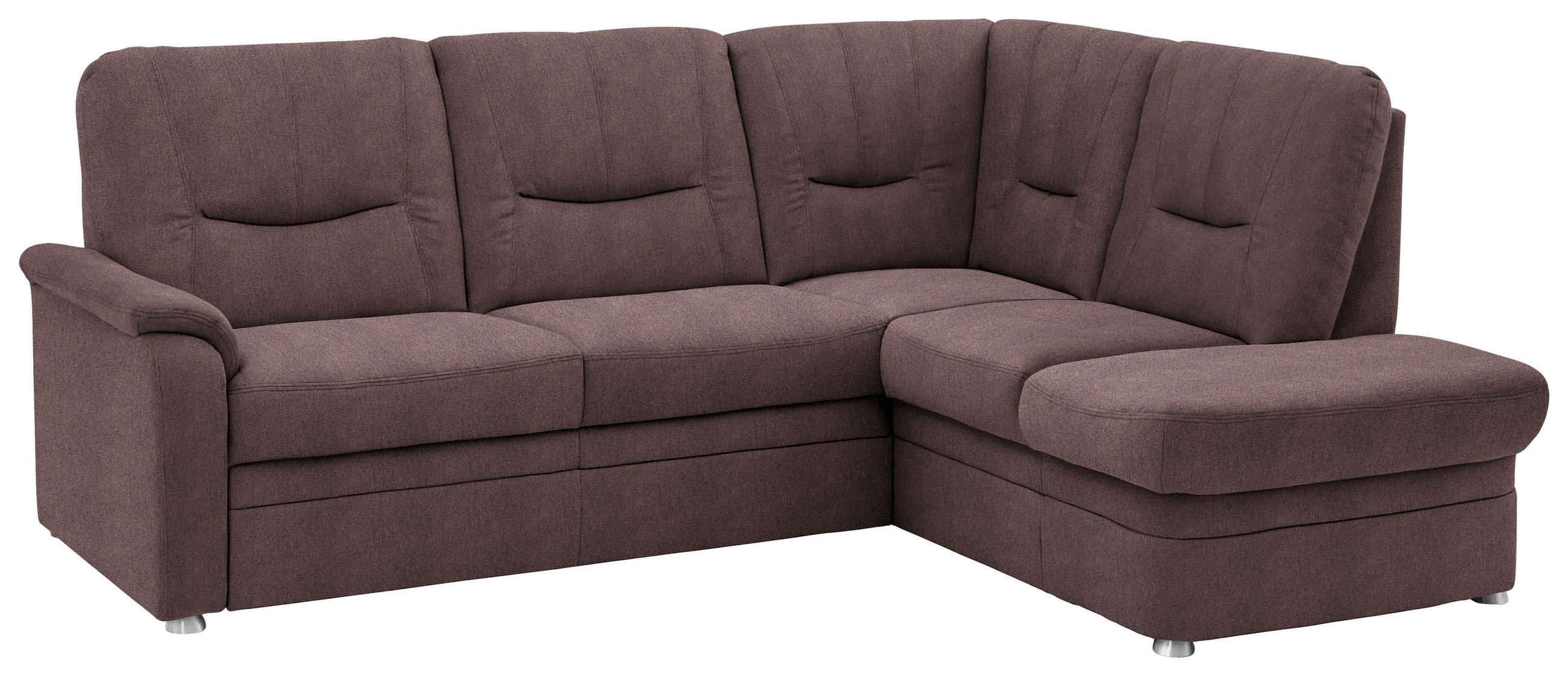 ECKSOFA  Chenille Braun  - Schwarz/Braun, Konventionell, Kunststoff/Textil (235/185cm) - Beldomo Comfort