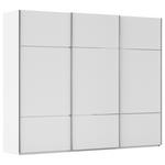 SCHWEBETÜRENSCHRANK 301/223/68 cm 3-türig Weiß  - Chromfarben/Weiß, KONVENTIONELL, Holzwerkstoff/Metall (301/223/68cm) - Novel