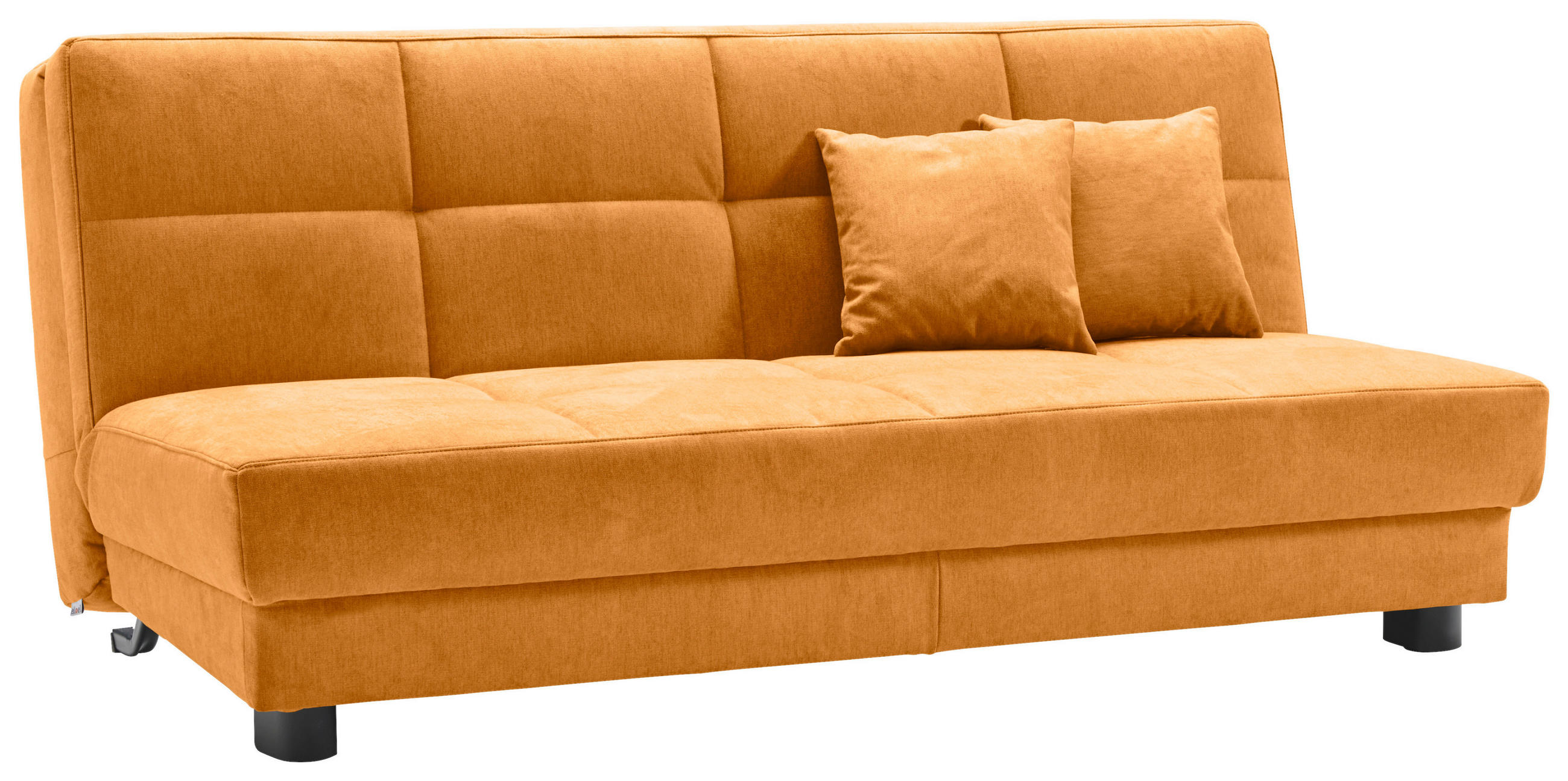 SCHLAFSOFA Mikrovelours Currygelb  - Currygelb/Schwarz, KONVENTIONELL, Textil/Metall (185/85/100cm) - Carryhome