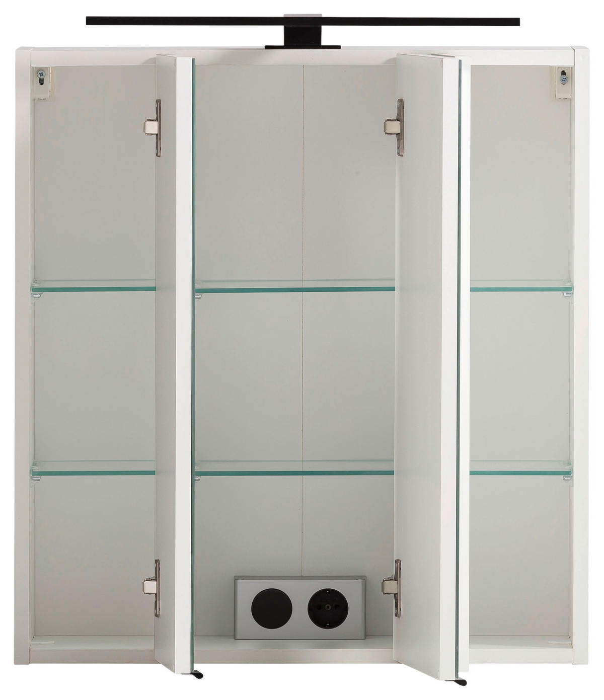 SPIEGELSCHRANK 60/64/20 cm  - Schwarz/Weiß, ROMANTIK / LANDHAUS, Glas/Holzwerkstoff (60/64/20cm) - Xora