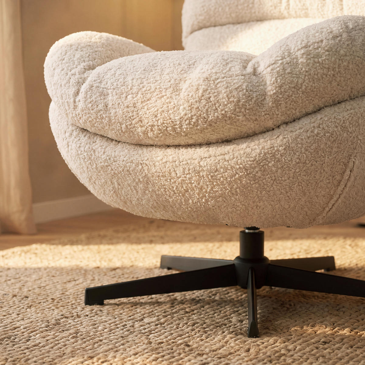 RELAXSESSELSET Chenille    - Beige/Schwarz, Basics, Textil/Metall (97/98/93cm) - Carryhome