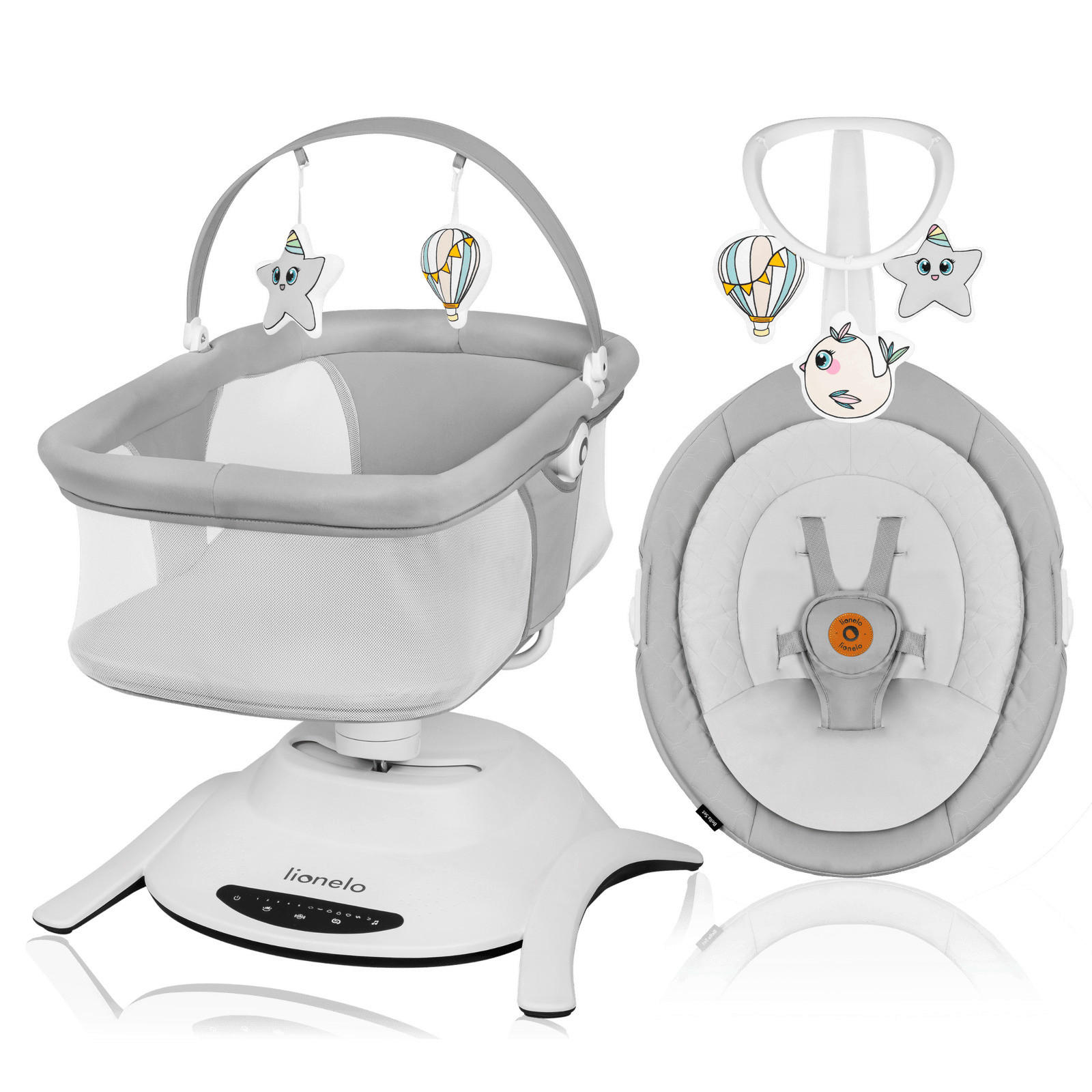 WIEGE Bella Set 2 in 1  Grau  - Grau, Basics (60,5/76,5/57,5cm) - Lionelo