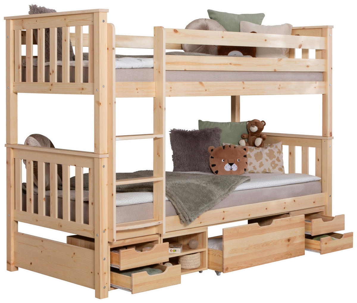 Etagenbett "Sammy", 90/200 cm Naturfarben  - Naturfarben, Modern, Holz (90/200cm) - MID.YOU