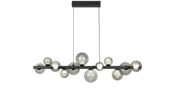 LED-HÄNGELEUCHTE Regulus 95/27/150 cm  - Schwarzbraun, Design, Glas/Metall (95/27/150cm) - Dieter Knoll