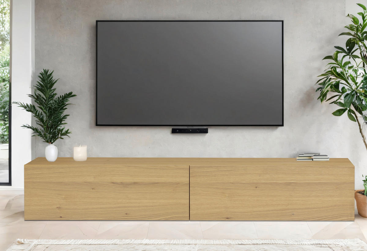 NÍZKA KOMODA, dub, prírodná farba,  - prírodná farba, Design, drevo/kompozitné drevo (180/33/30cm) - MID.YOU