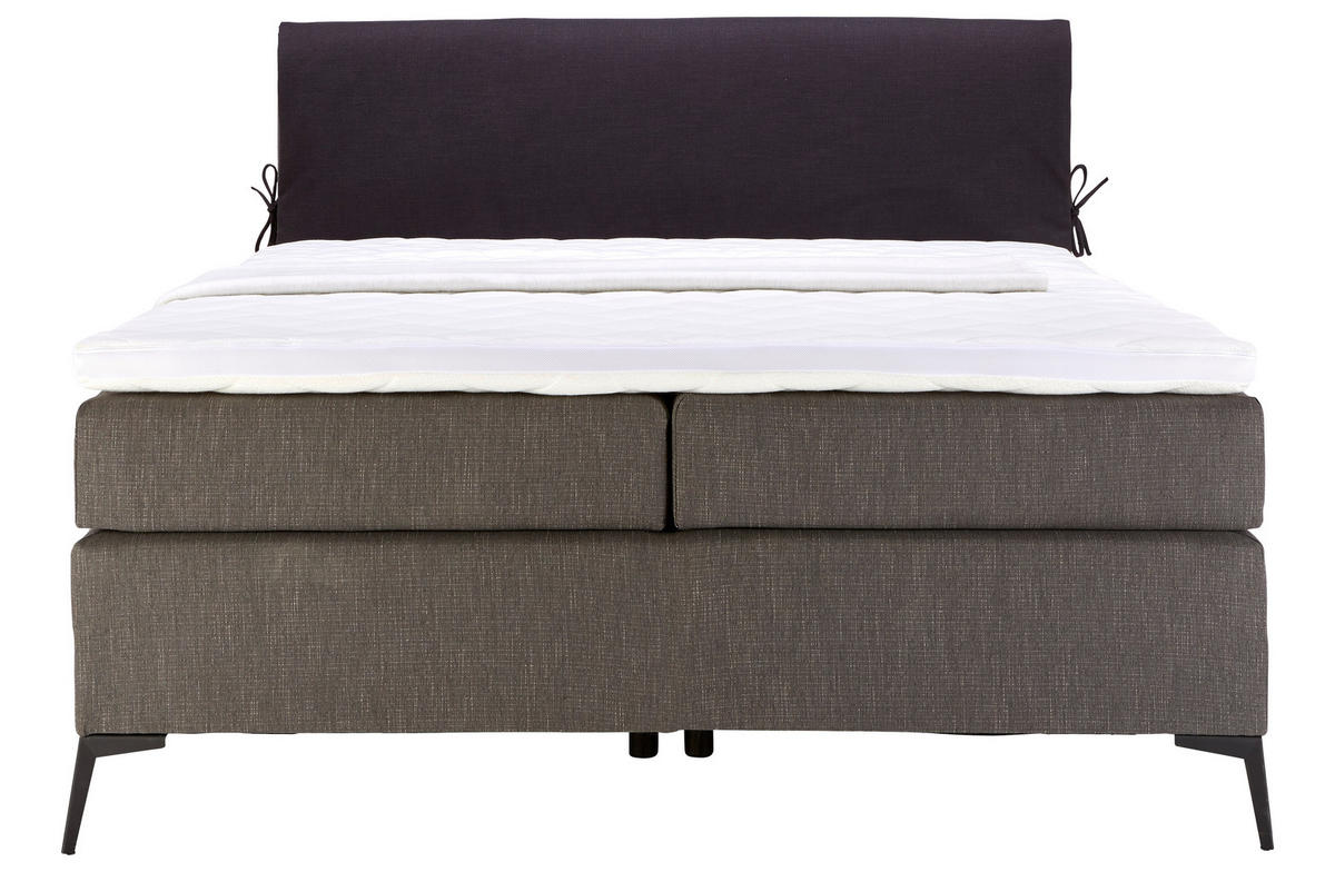 BOXSPRINGBETT 120/200 cm  in Anthrazit, Schwarz  - Anthrazit/Schwarz, Design, Textil/Metall (120/200cm) - Hom`in