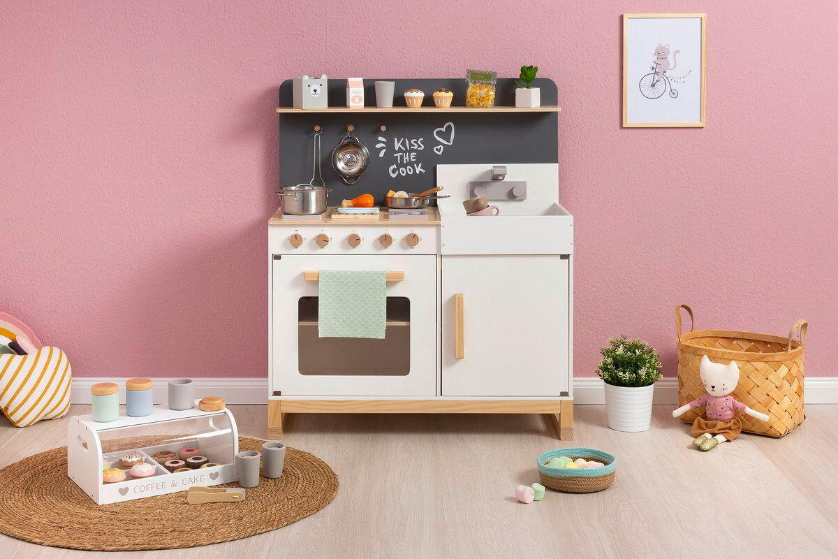 KINDERKÜCHE LINUM  - Naturfarben/Weiß, Basics, Holz/Holzwerkstoff (76/36/90cm) - MUSTERKIND