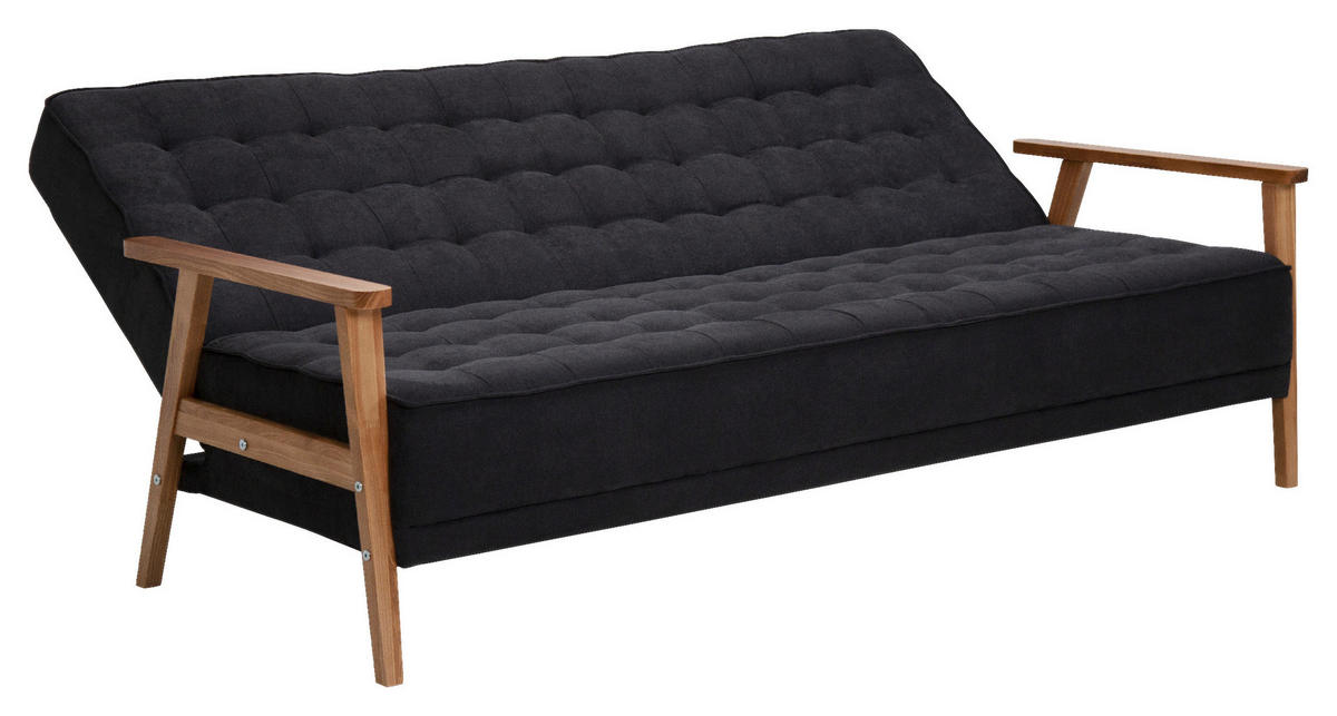 TROSJED NA RAZVLAČENJE tekstil  tamno siva    - boje jasena/tamno siva, Design, tekstil/drvo (202/95/95cm) - P & B