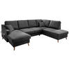 WOHNLANDSCHAFT Anthrazit Struktur  - Anthrazit/Naturfarben, KONVENTIONELL, Holz/Textil (150/301/200cm) - P & B