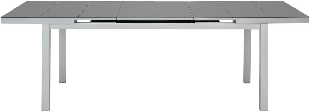 Masă grădină & terasă 180-240/100/76 cm   - argintiu/gri închis, Basics, sticlă/metal (180-240/100/76cm) - Ambia Garden