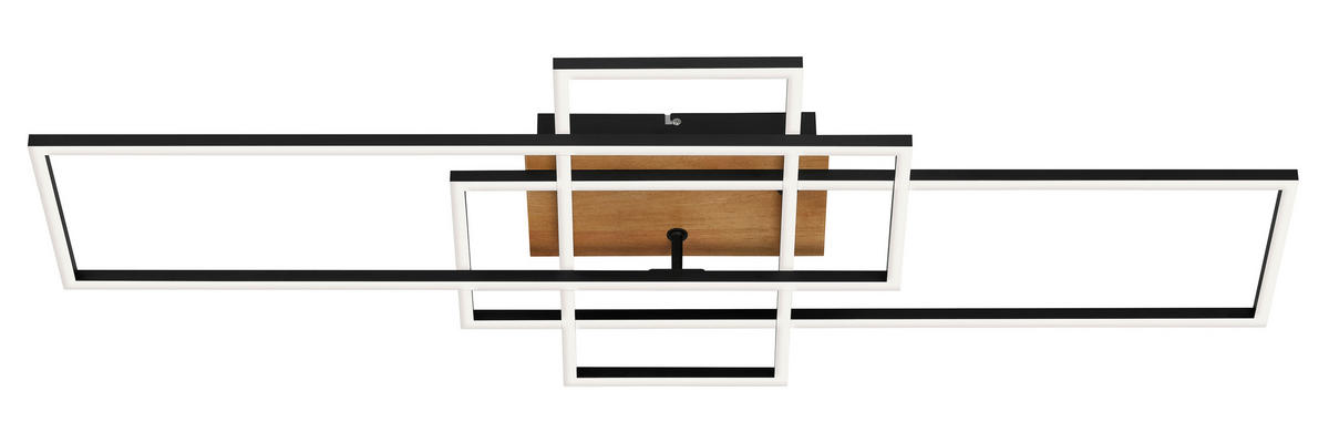 LED-DECKENLEUCHTE 104/42/10,5 cm   - Eichefarben/Schwarz, Design, Holz/Kunststoff (104/42/10,5cm) - Briloner
