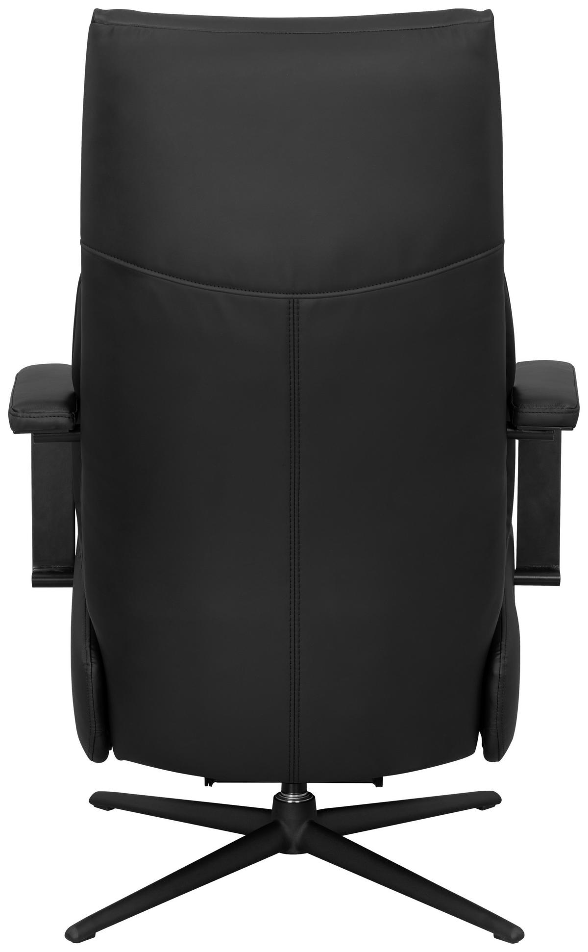 RELAXSESSEL Lederlook Kopfteilverstellung, Sitztiefenverstellung, Fußteilverstellung, Rücken echt    - Schwarz, Design, Textil/Metall (74/115/84cm) - Xora