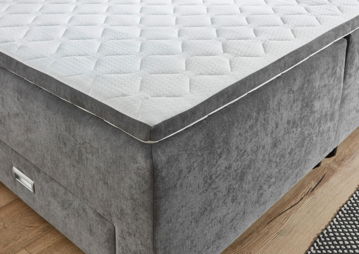 BOXBETT 180/200 cm  in Grau  - Grau, MODERN, Kunststoff/Textil (180/200cm) - MID.YOU