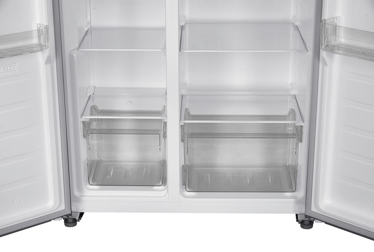 SIDE-BY-SIDE 91/177/59 cm AC178BSWS-16  - Schwarz, Trend, Glas/Kunststoff (91/177/59cm) - Respekta