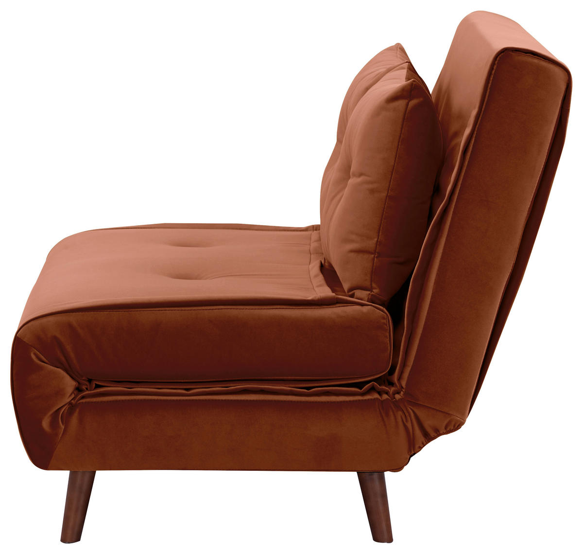SCHLAFSOFA in Textil Orange  - Birkefarben/Orange, Design, Holz/Textil (122/81/88cm) - Livetastic