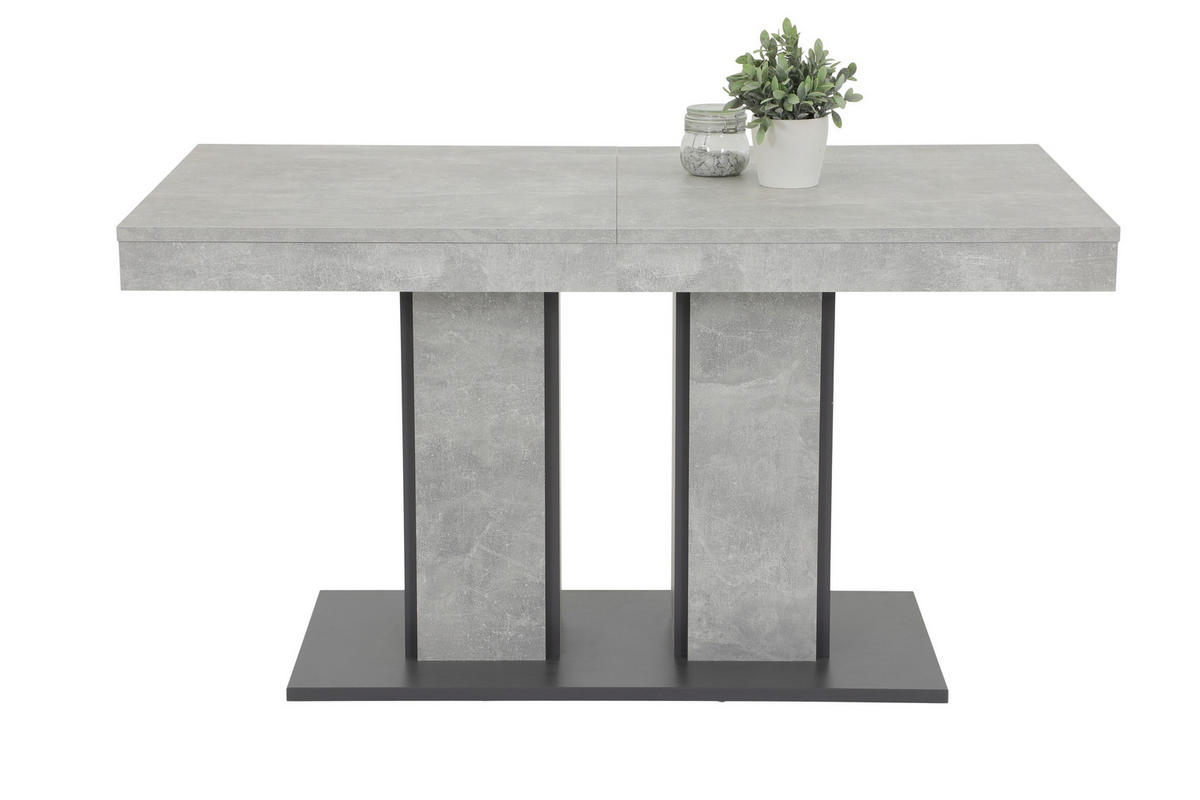 TISCHGRUPPE in Metall, Textil, Holzwerkstoff Anthrazit, Grau  - Anthrazit/Grau, MODERN, Holzwerkstoff/Textil (140 - 180/76/80cm) - MID.YOU