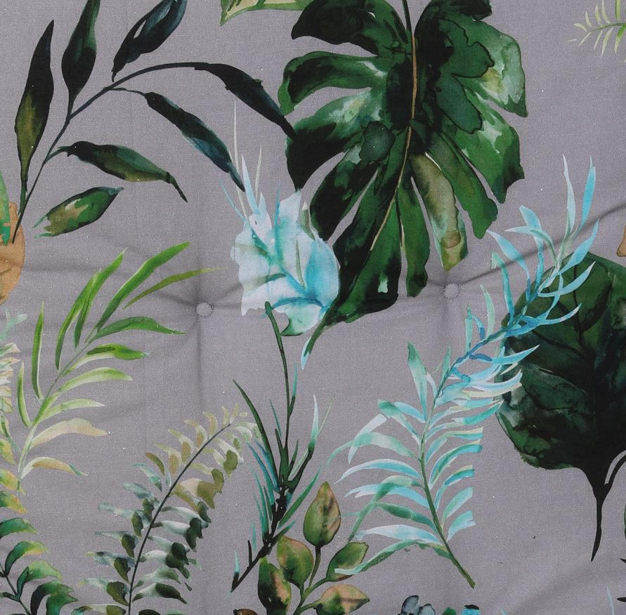 GARTENSITZKISSENSET Blätter  - Anthrazit/Grün, Design, Textil (48/5/48cm)