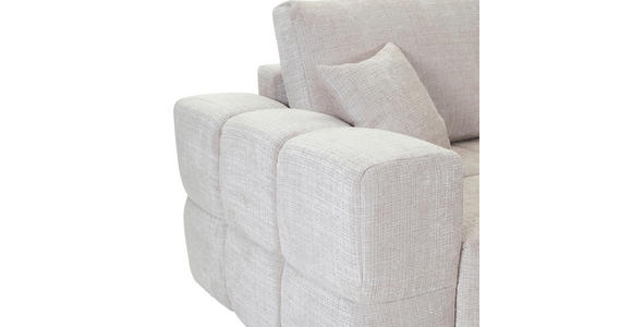 ECKSOFA in Chenille Creme  - Creme/Schwarz, KONVENTIONELL, Kunststoff/Textil (283/180cm) - Carryhome