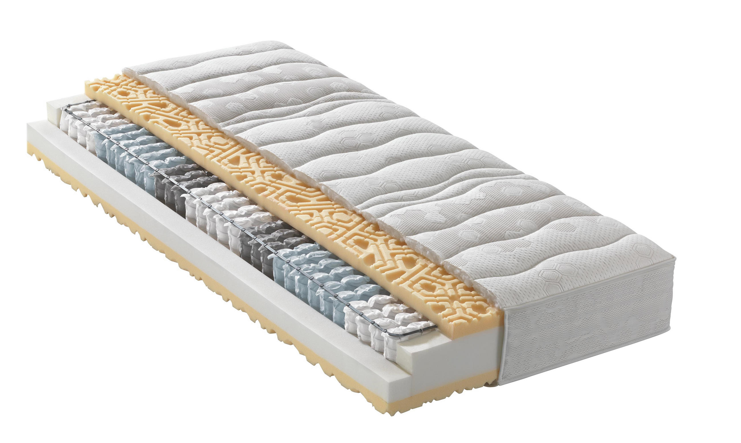 Matratzen Xlutz Taschenfederkernmatratze 90 200 Cm Weiß Basics Textil 200cm