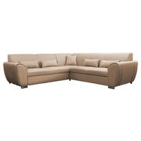 ECKSOFA  in Flachgewebe Beige  266/266 cm  - Beige/Silberfarben, Design, Kunststoff/Textil (266/266cm) - Livetastic