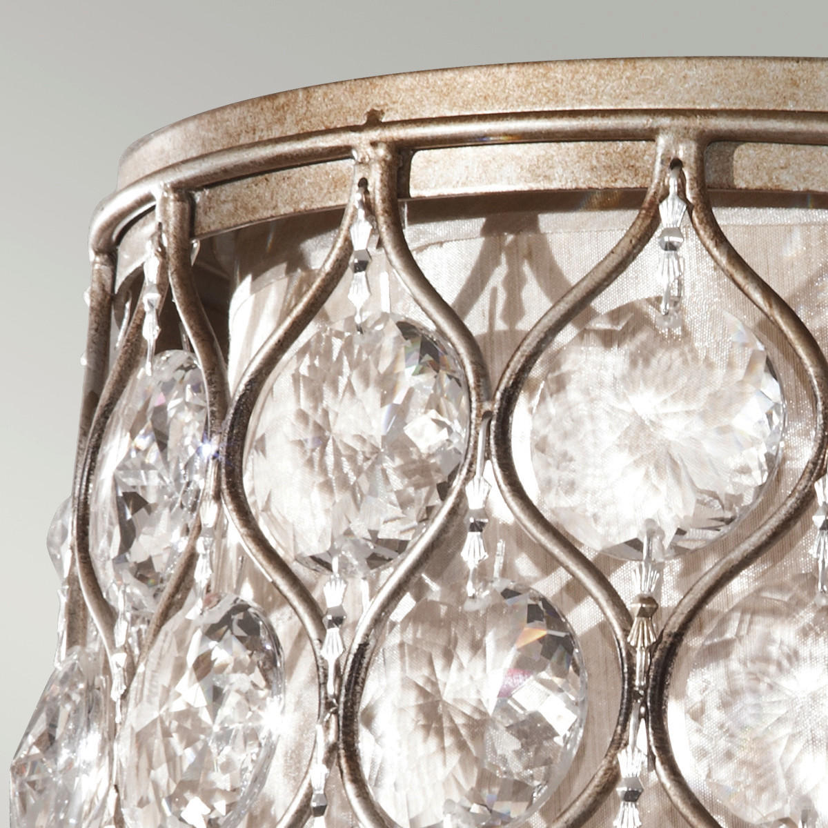 DECKENLEUCHTE Elstead Lucia 31.1/21 cm   - Silberfarben, KONVENTIONELL, Glas/Textil (31.1/21cm) - Elstead Lighting