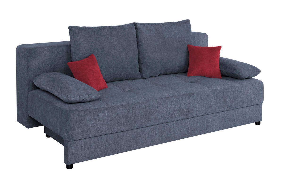 SCHLAFSOFA  mit Liegefunktion, Rücken echt Anthrazit  - Anthrazit/Schwarz, Design, Kunststoff/Textil (200/90/103cm) - P & B