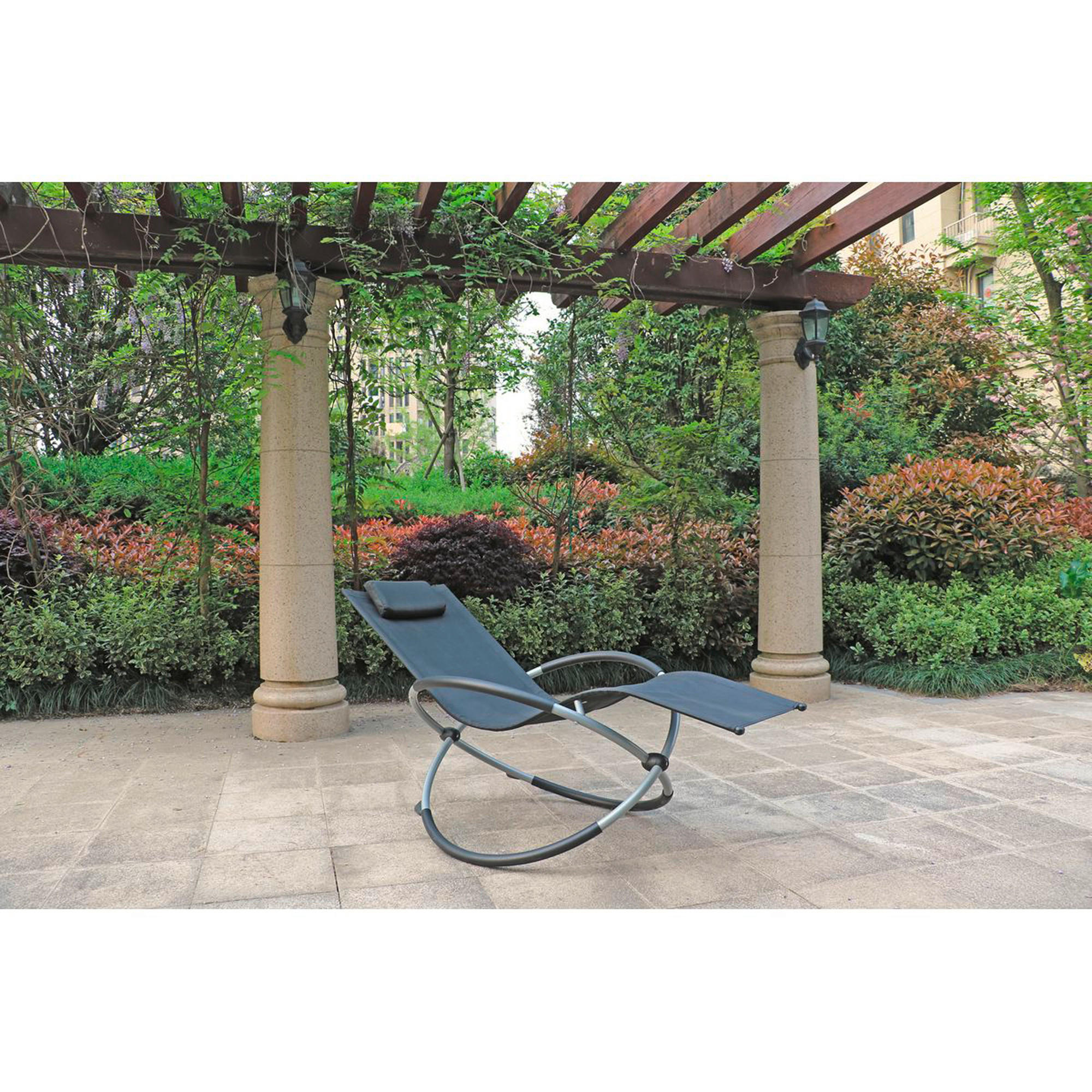 SCHAUKELLIEGE  - Dunkelgrau/Schwarz, Basics, Kunststoff/Metall (162/78/66-105cm) - Gardenson