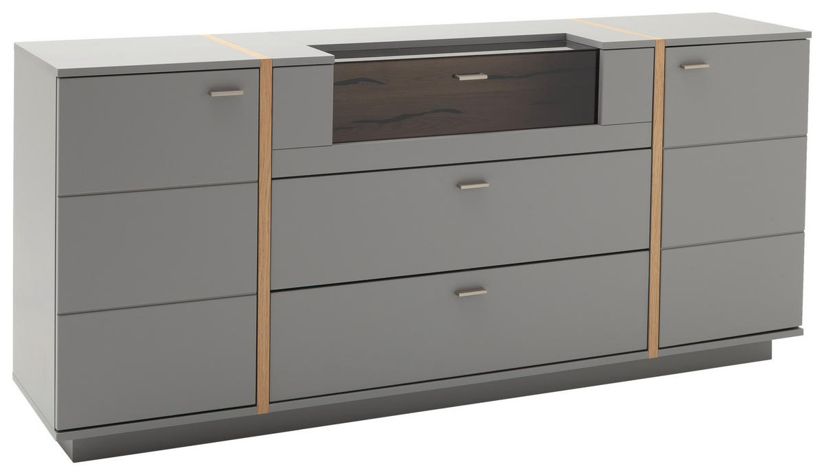SIDEBOARD 196/87/44 cm  - grå/nickelfärgad, Design, metall/trämaterial (196/87/44cm) - MID.YOU
